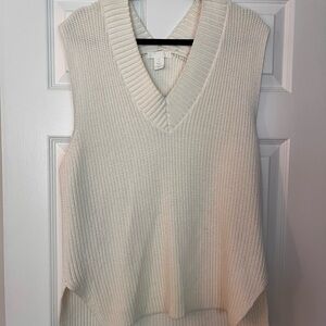 H&M Off-White Ribbed Knit Vest